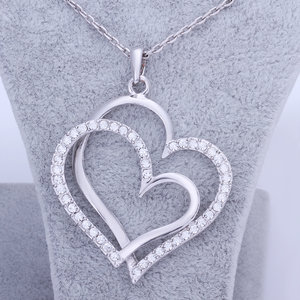 18K Vitguldpläterad Halsband med Cubic Zirconia